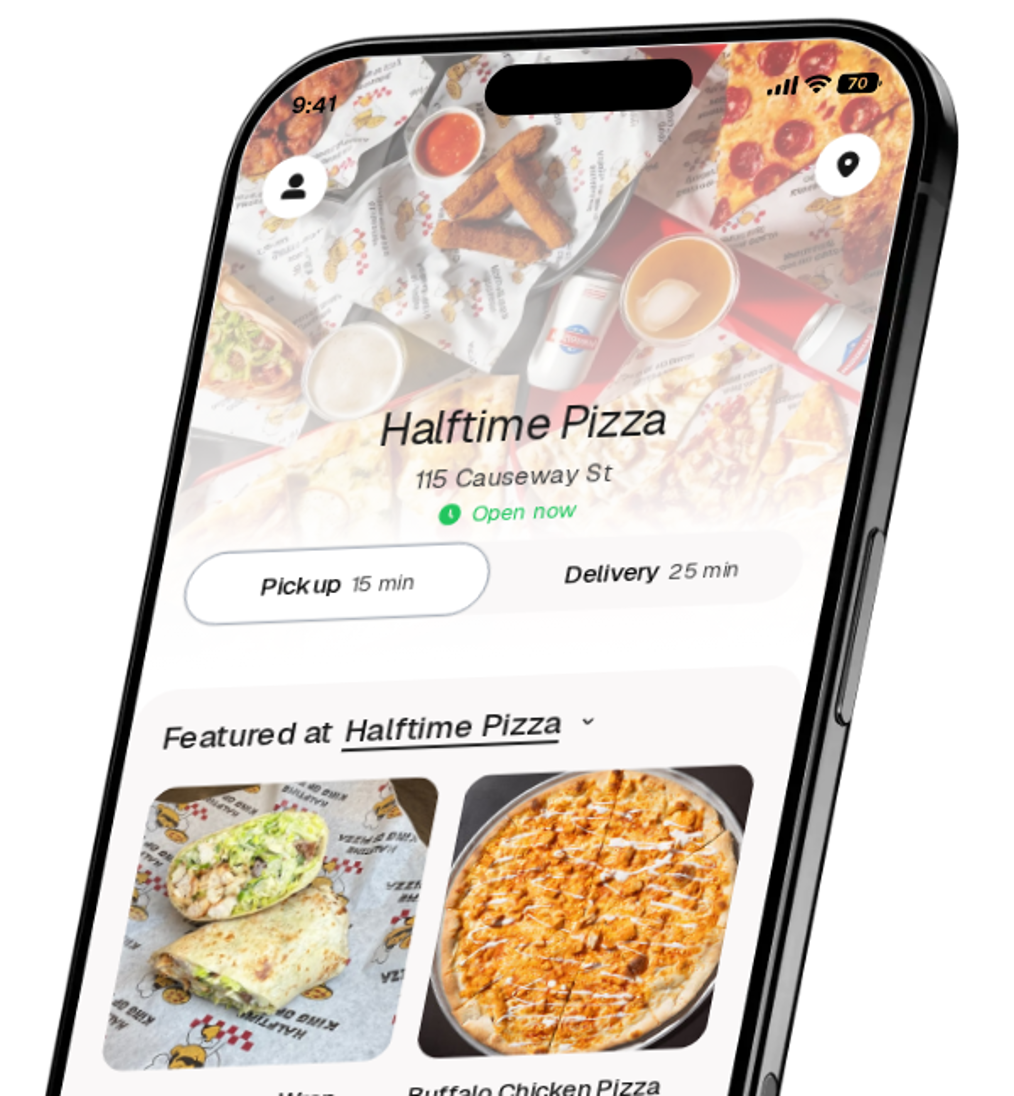 Halftime Pizza app preview