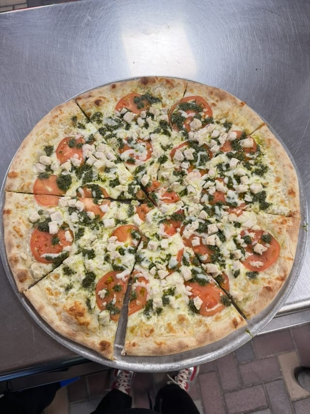 Chicken Pesto Pizza.